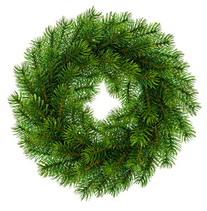 传统绿色圣诞装饰常绿花圈