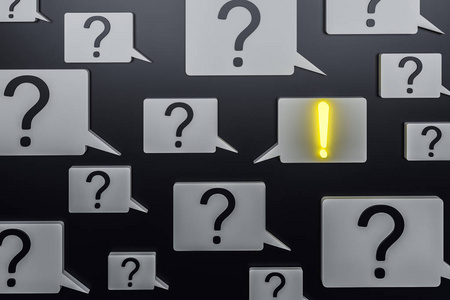 寻找一个有挑战性问题的答案的概念.3d 渲染照片