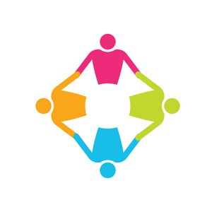 团队合作圈 4 人.控股的手徽标照片