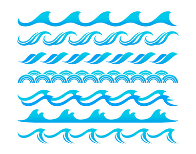 水波浪设计元素矢量集