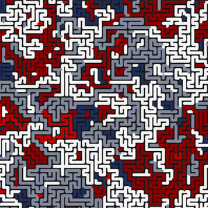 抽象模式。迷宫概念。三维彩色形状的未来组合背景。3d 渲染