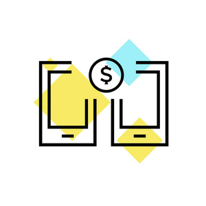 货币转移图标矢量隔离白色背景为您的 web 和移动应用程序设计, 汇款徽标概念