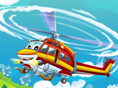 卡通直升机图片