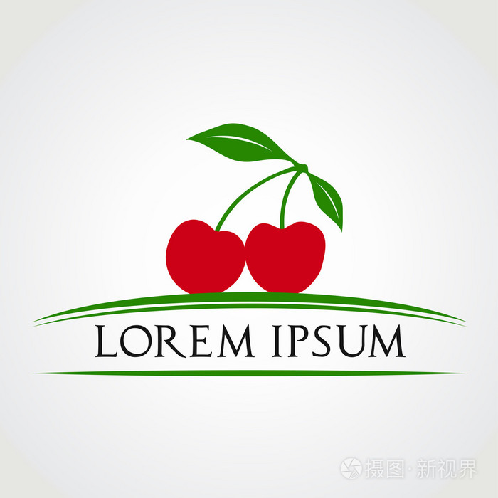 樱桃的符号.矢量图