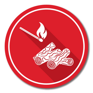 木柴和火柴图标矢量图案照片