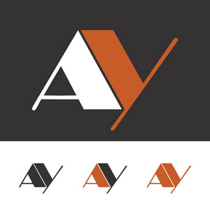 A 和 Y 初始字母创意徽标模板