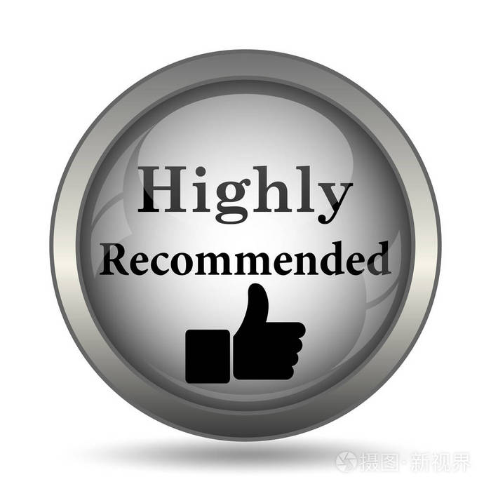 强烈推荐图标, 黑色网站按钮白色背景