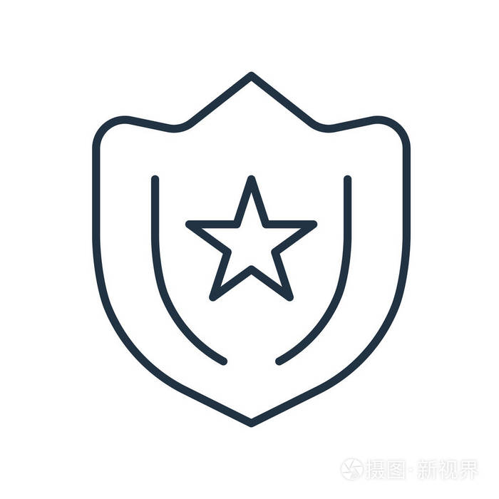 警徽图标矢量在白色背景下被隔离, 警察 ba插画-正版商用图片09005f