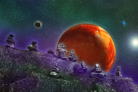 平行宇宙的抽象图象 从未知的石行星到空间的看法照片 正版商用图片0905ot 摄图新视界