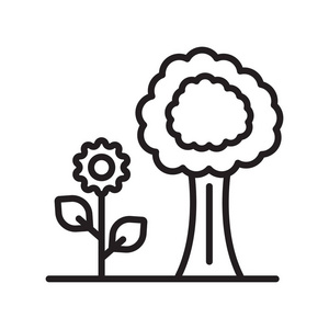 花园图标矢量符号和符号在白色背景下被隔离, 花园徽标概念