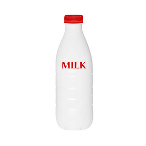 白色背景的矢量牛奶瓶