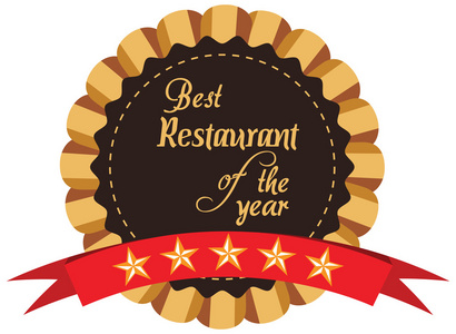 矢量促销标签的年度最佳餐厅奖