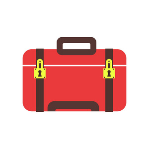 手提箱图标矢量隔离白色背景为您的 web 和移动应用程序设计, 手提箱徽标概念