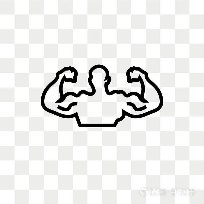 肌肉矢量图标隔离在透明背景, 肌肉标志概念