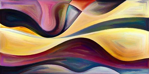 现代艺术主体的形状与曲线构成的抽象背景照片