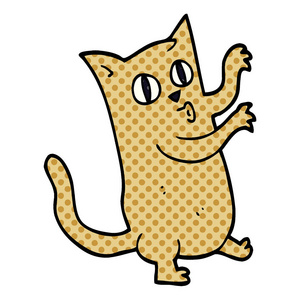 动画片涂鸦跳舞的猫