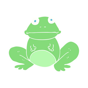 青蛙的平面颜色例证