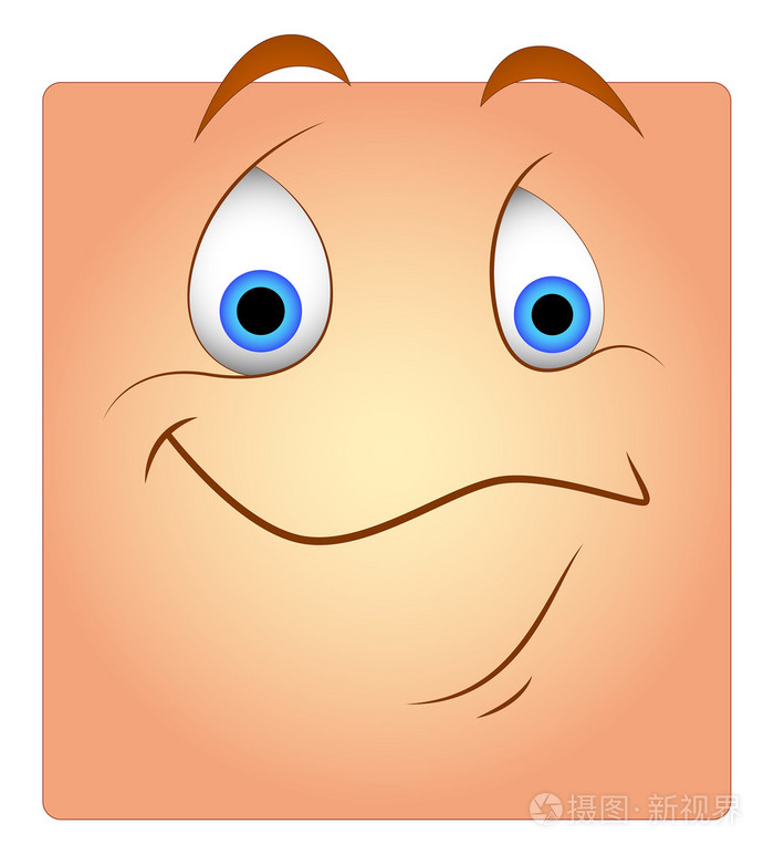 可爱的笑脸框笑脸插画-正版商用图片090c8x-摄图新视界