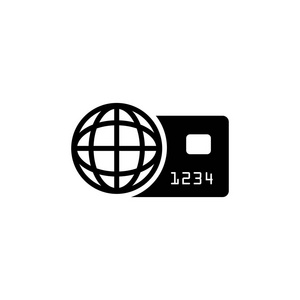 世界信用卡平面矢量图标