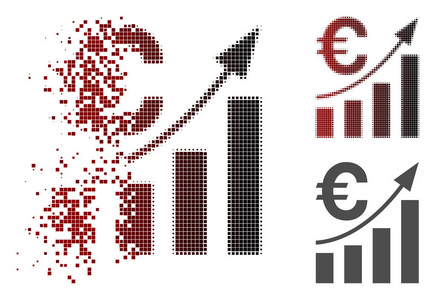 点半色调欧式条形图趋势图标图片