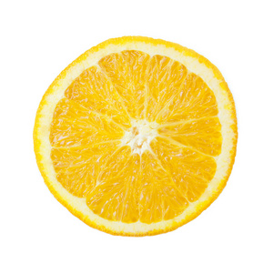 半橙色水果新鲜而多汁，在白色背景上