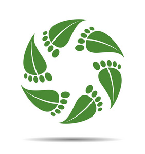 象征天然化妆品, 叶子为足迹, logo 美容院照片