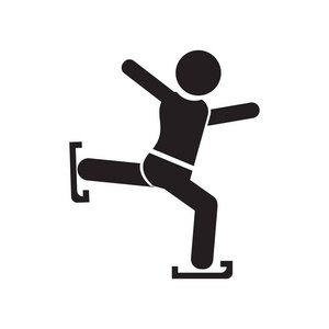 冰滑冰人图标矢量隔离白色背景为您的 web 和移动应用程序设计, 滑冰