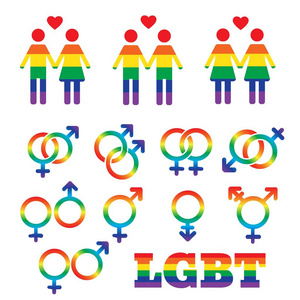 权利向量矢量彩虹 lgbt 权利图标和符号.