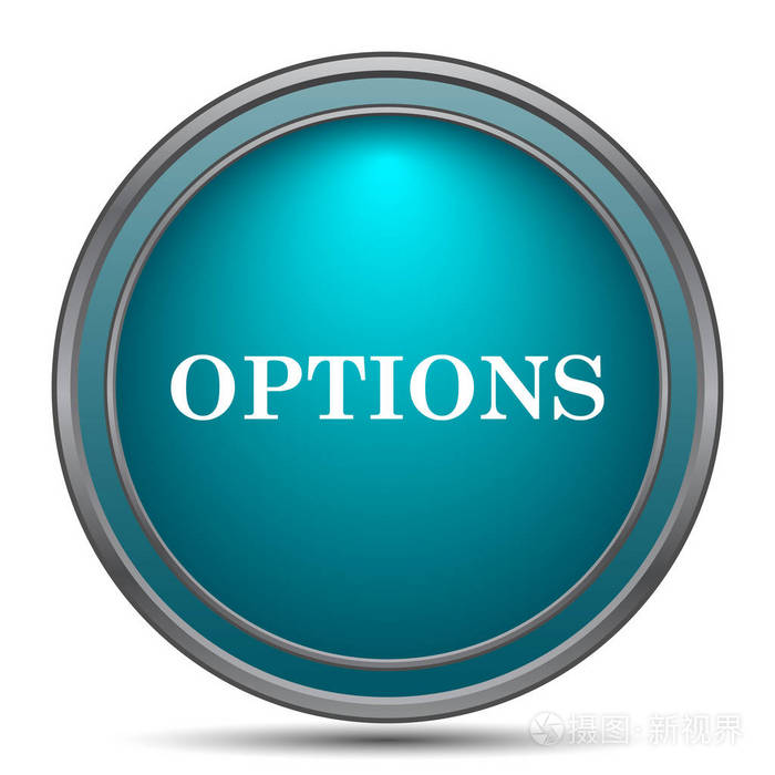 选项图标白色背景上的互联网按钮