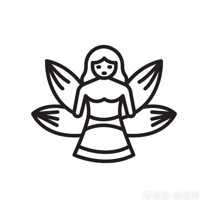 仙女图标矢量隔离白色背景为您的web和移动应用程序设计仙女徽标概念