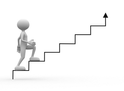 爬楼梯的人照片