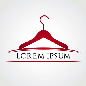 矢量时装店标志黄金冬季服装和衣架标志矢量集设计房间内矢量插图复古