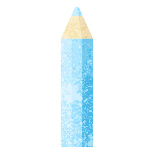 蓝色着色铅笔图形矢量插图图标