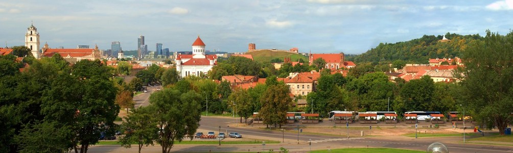 立陶宛维尔纽斯古城的全景