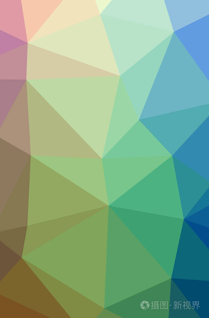 绿色垂直低多边形背景的抽象例证