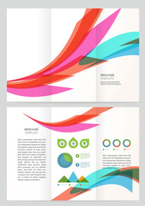 抽象的波矢量的小册子模板