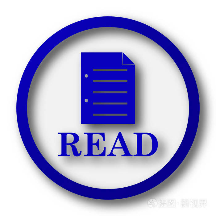 读取图标白色背景上的蓝色互联网按钮