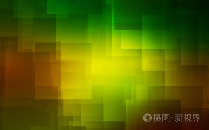 深绿色, 黄色矢量布局与平坦的线条。现代几何抽象例证以线。模板为您美丽的背景