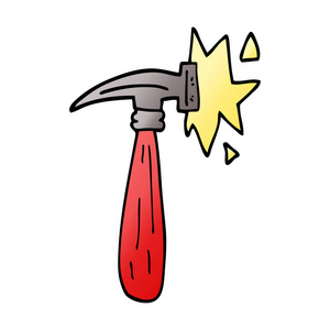 锤子敲打卡通涂鸦锤敲打照片