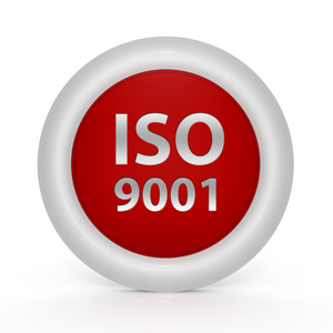 Iso 9001 白色背景上的圆形图标