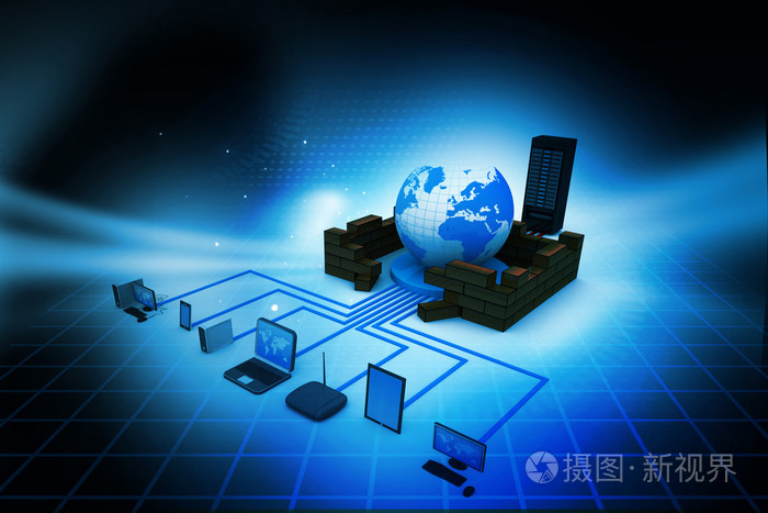 计算机网络和互联网通信概念抽象背景
