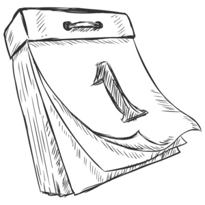 矢量素描图-撕日历照片