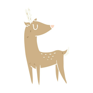 纯色风格动画片鹿