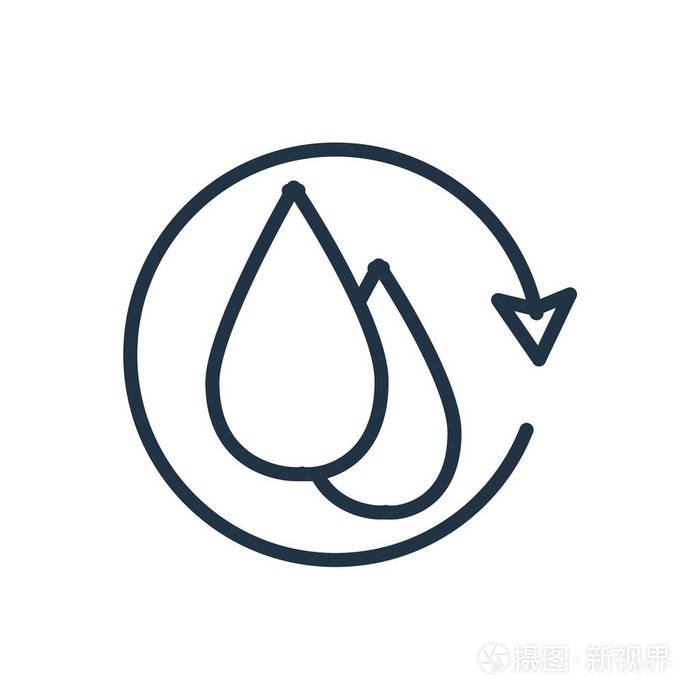水循环图标矢量隔离在白色背景, 水循环透明标志插画-正版商用图片091