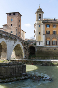 老桥到台伯河, 罗马, 意大利, 欧洲