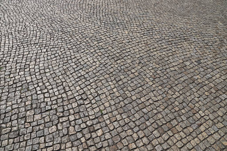 石材铺路背景德国德累斯顿花岗岩鹅卵石图案