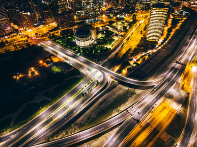 智利圣地亚哥美丽的城市夜景