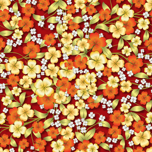 抽象花卉装饰品上红色
