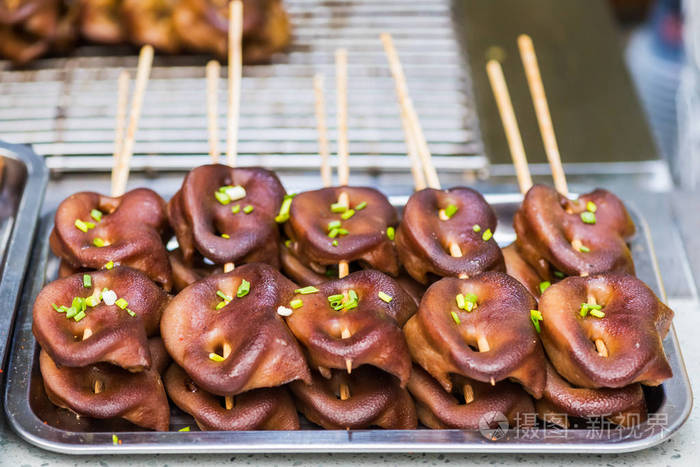 中国的猪烤鼻雪串