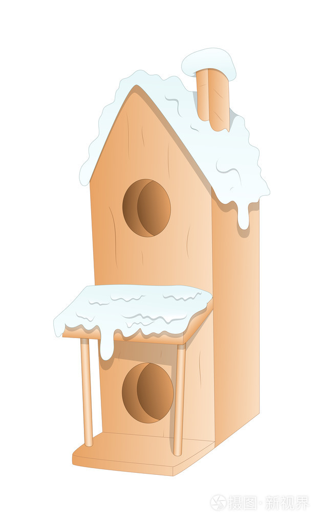 圣诞雪人房子矢量